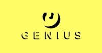 a yellow background with the word genius on it